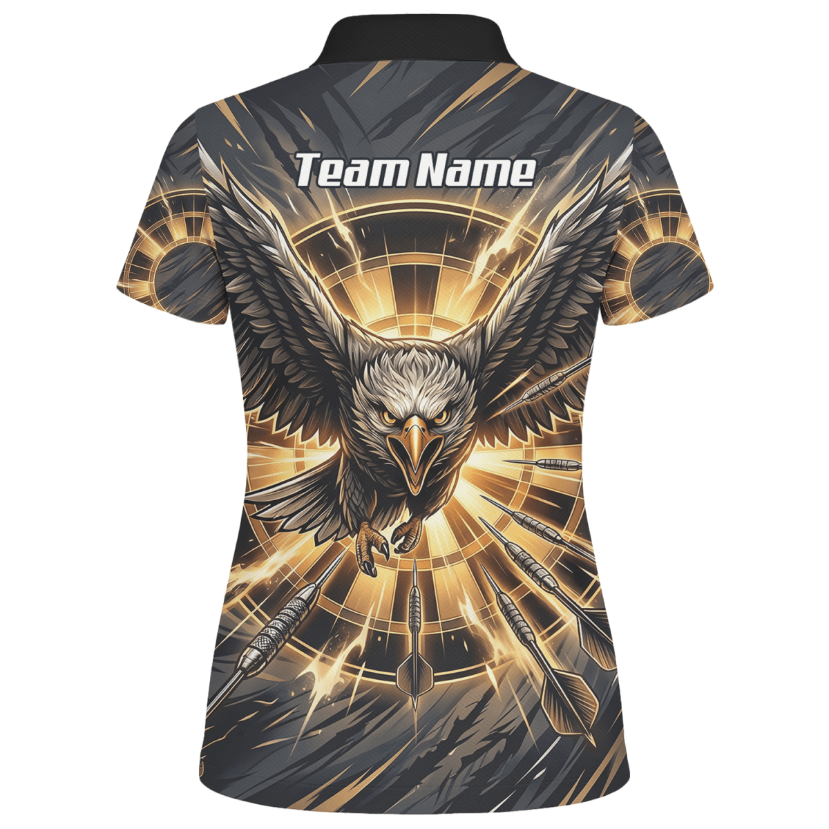 Dart Trikot Damen – Adler Motiv Schwarz Gold personalisiert G2102 - Outfitsuche
