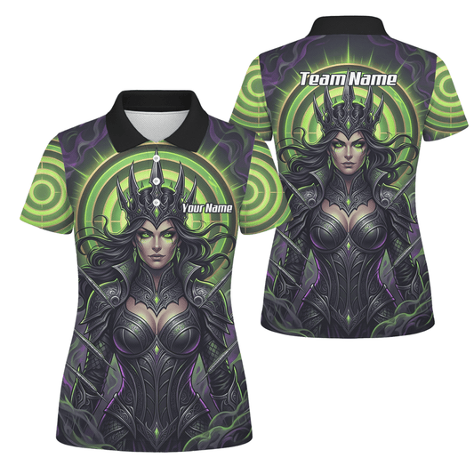 Dart Trikot Damen – Dark Queen Motiv Schwarz & Neongrün N8351 - Outfitsuche