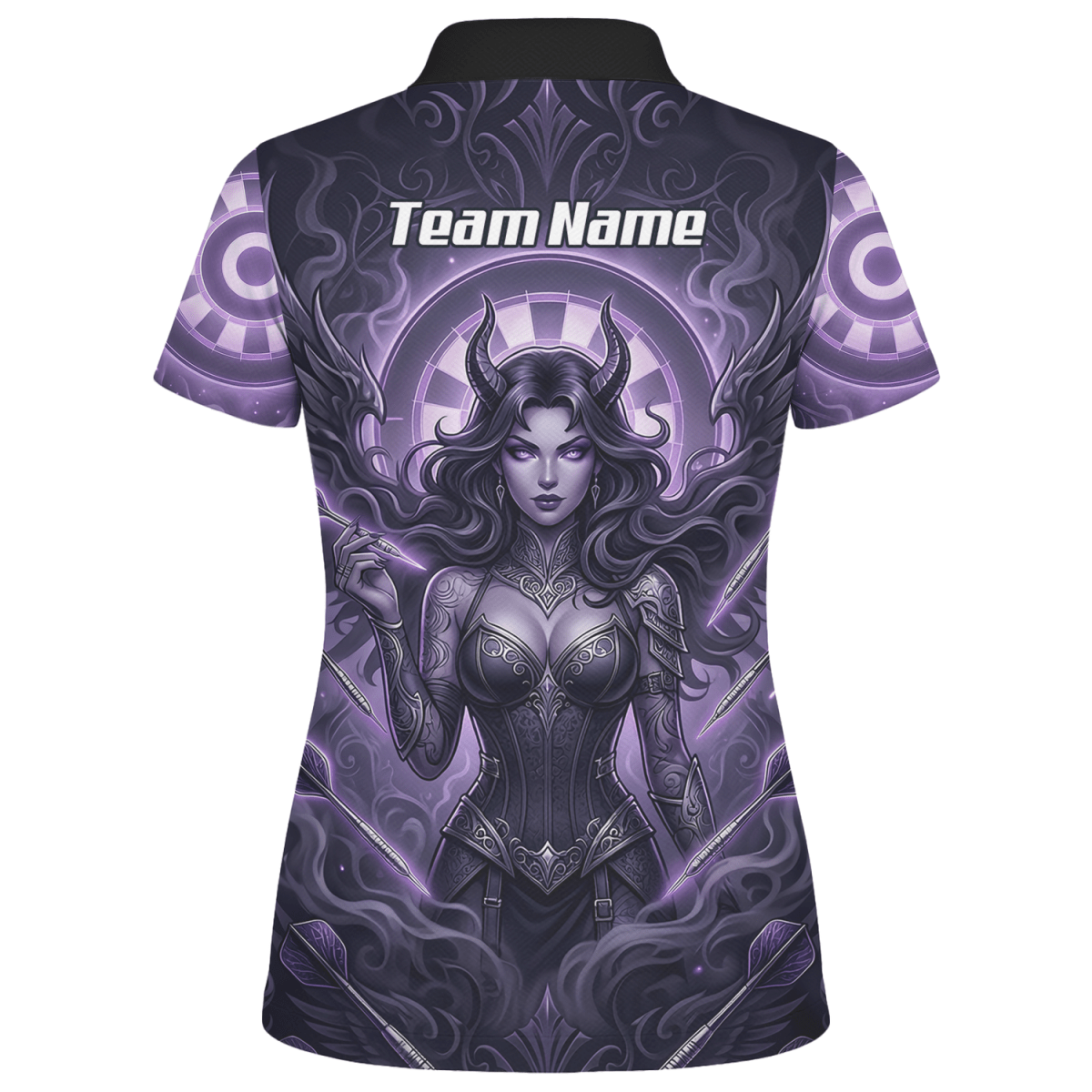Dart Trikot Damen – Dark Succubus Fantasy Design Lila Schwarz B5075 - Outfitsuche