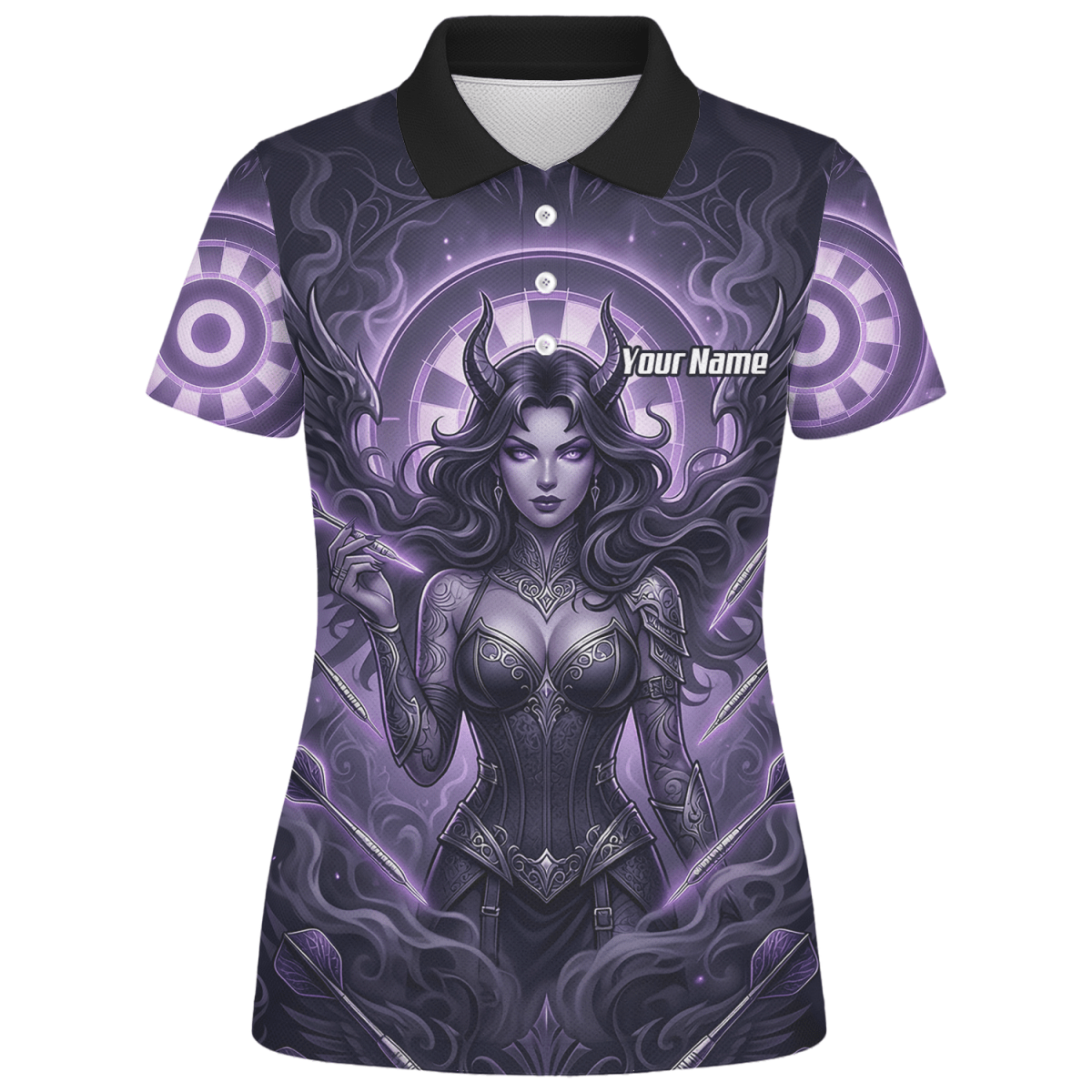 Dart Trikot Damen – Dark Succubus Fantasy Design Lila Schwarz B5075 - Outfitsuche