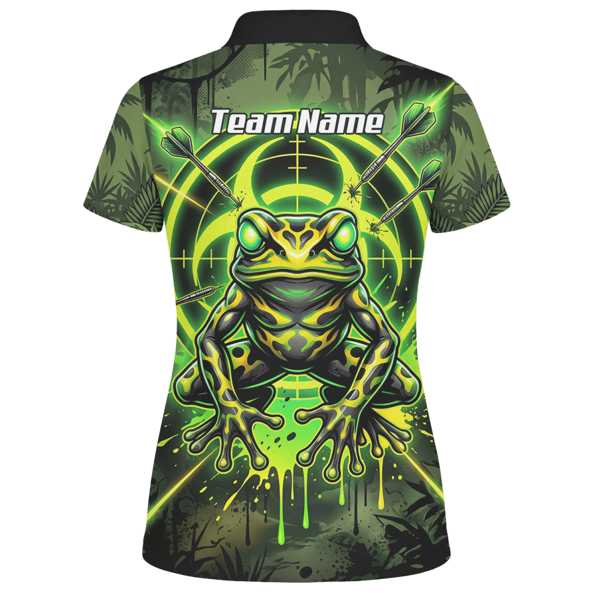 Dart Trikot Damen – Design Giftfrosch & Zielscheibe Neon Grün N6854 - Outfitsuche