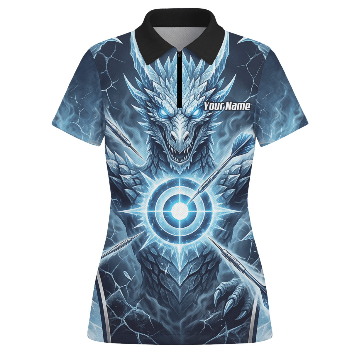 Dart Trikot Damen – Eisdrache Design Blau Personalisierbar G6897 - Outfitsuche