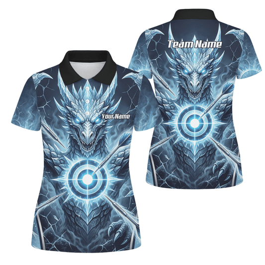 Dart Trikot Damen – Eisdrache Design Blau Personalisierbar G6897 - Outfitsuche