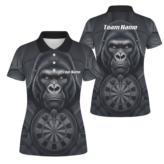 Dart Trikot Damen – Gorilla Motiv Schwarz & Anthrazit Personalisierbar M1900 - Outfitsuche