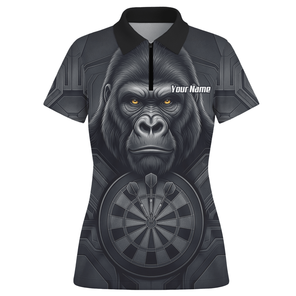 Dart Trikot Damen – Gorilla Motiv Schwarz & Anthrazit Personalisierbar M1900 - Outfitsuche