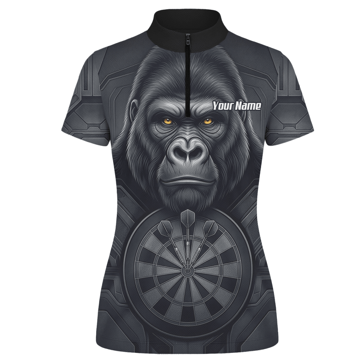 Dart Trikot Damen – Gorilla Motiv Schwarz & Anthrazit Personalisierbar M1900 - Outfitsuche