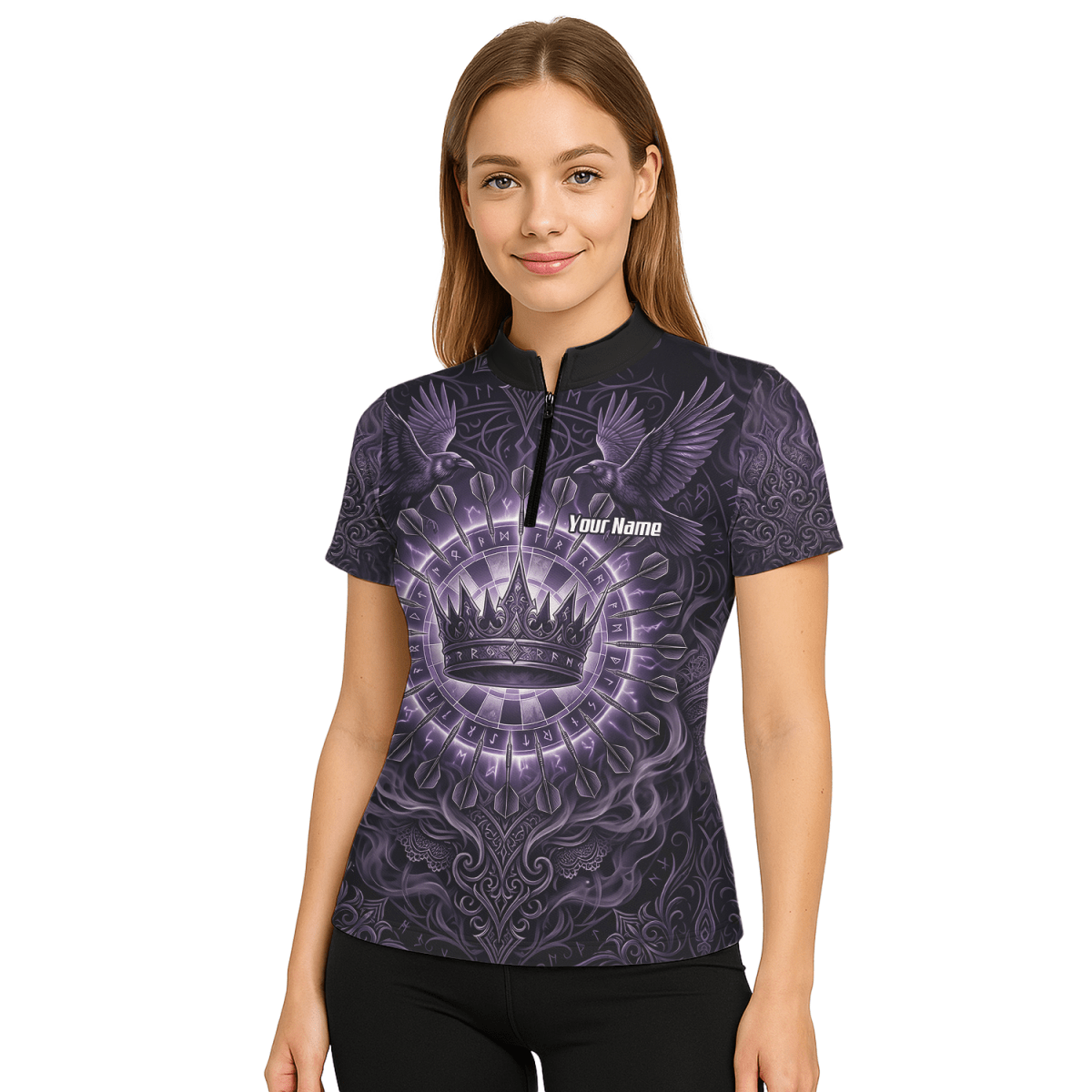 Dart Trikot Damen – Krone & Raben Design Lila Schwarz C8212 - Outfitsuche