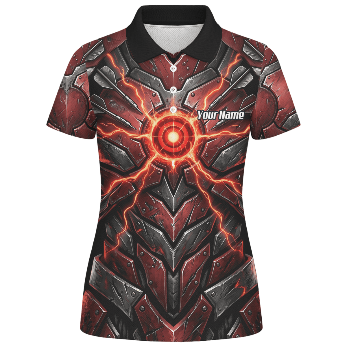 Dart Trikot Damen – Mech - Rüstung Rot Schwarz, Personalisierbar A9366 - Outfitsuche