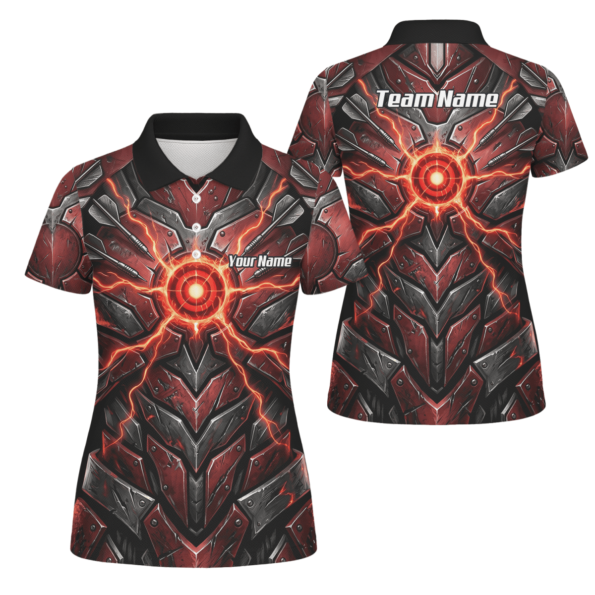 Dart Trikot Damen – Mech - Rüstung Rot Schwarz, Personalisierbar A9366 - Outfitsuche