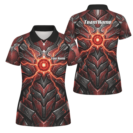 Dart Trikot Damen – Mech - Rüstung Rot Schwarz, Personalisierbar A9366 - Outfitsuche