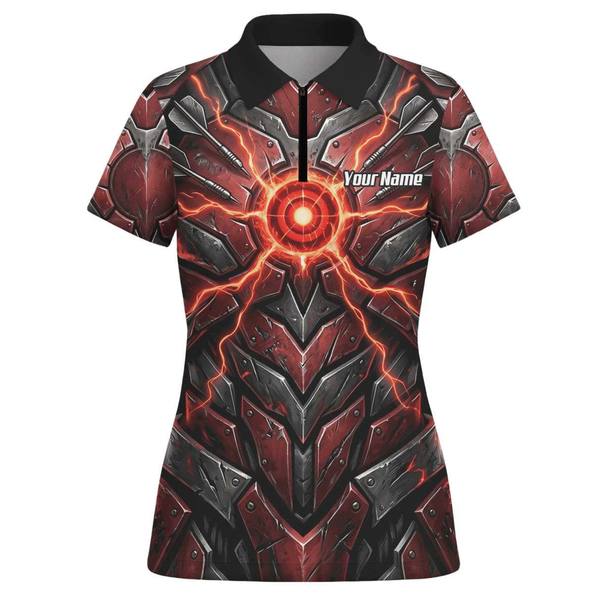 Dart Trikot Damen – Mech - Rüstung Rot Schwarz, Personalisierbar A9366 - Outfitsuche