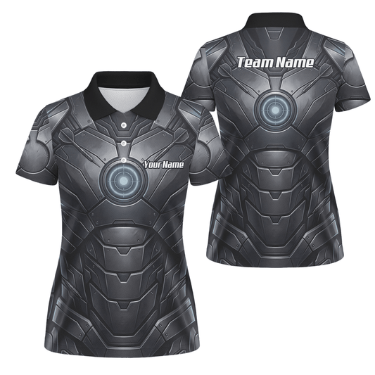 Dart Trikot Damen – Mechanik Rüstung Design Schwarz Personalisierbar K1040 - Outfitsuche