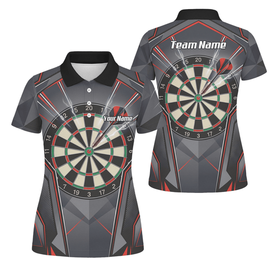 Dart Trikot Damen – Motiv Dartscheibe & Bullseye, Schwarz - Rot B4204 - Outfitsuche