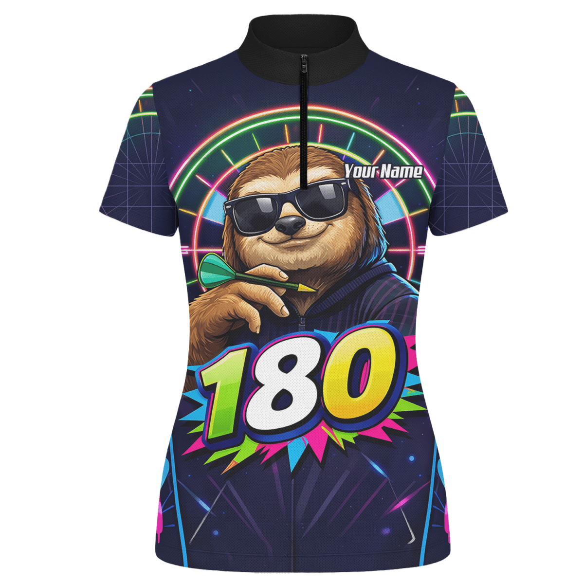 Dart Trikot Damen – Motiv Faultier 180 Neon Personalisiert Y8867 - Outfitsuche