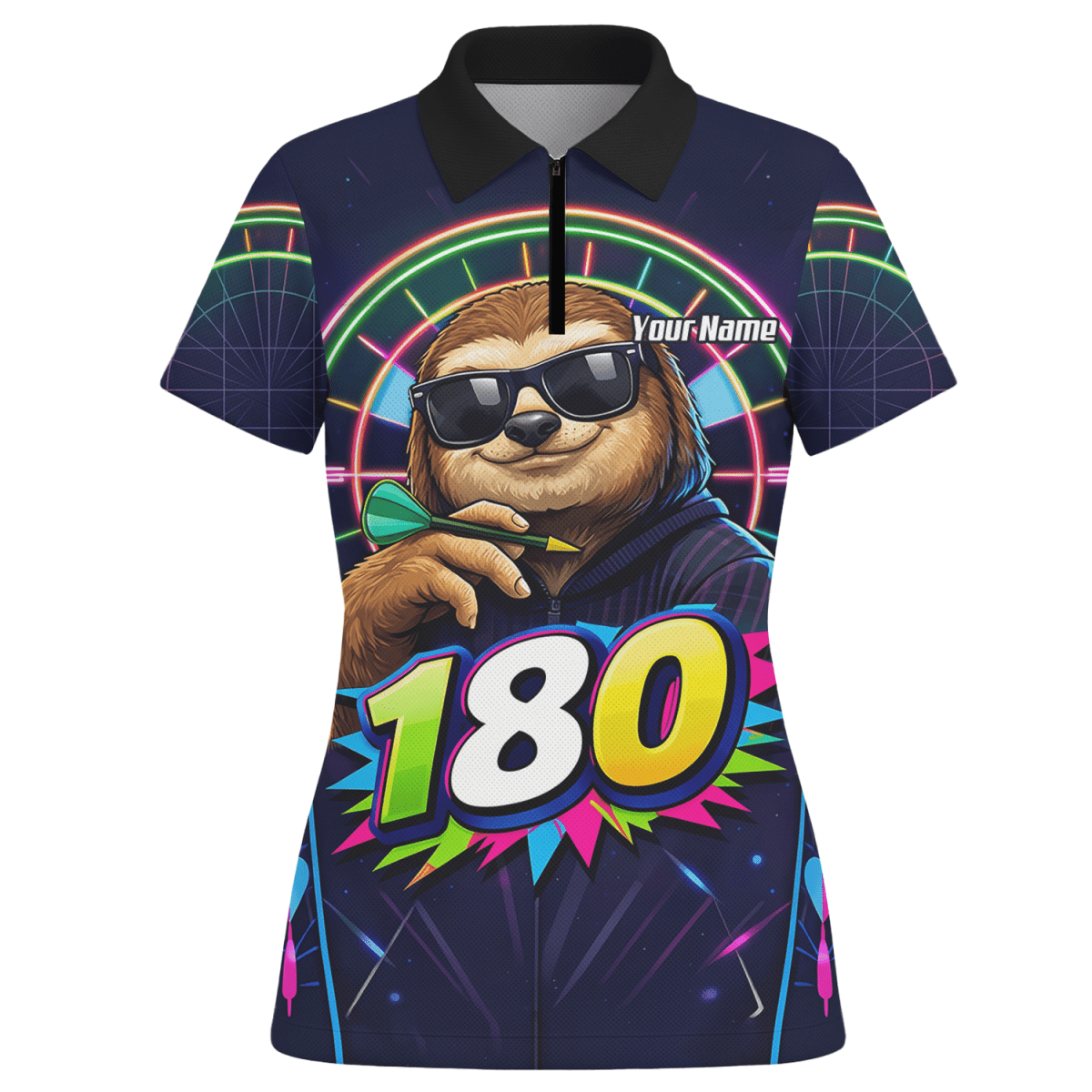 Dart Trikot Damen – Motiv Faultier 180 Neon Personalisiert Y8867 - Outfitsuche