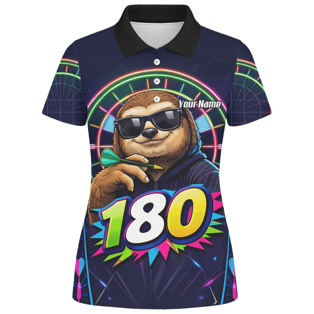Dart Trikot Damen – Motiv Faultier 180 Neon Personalisiert Y8867 - Outfitsuche