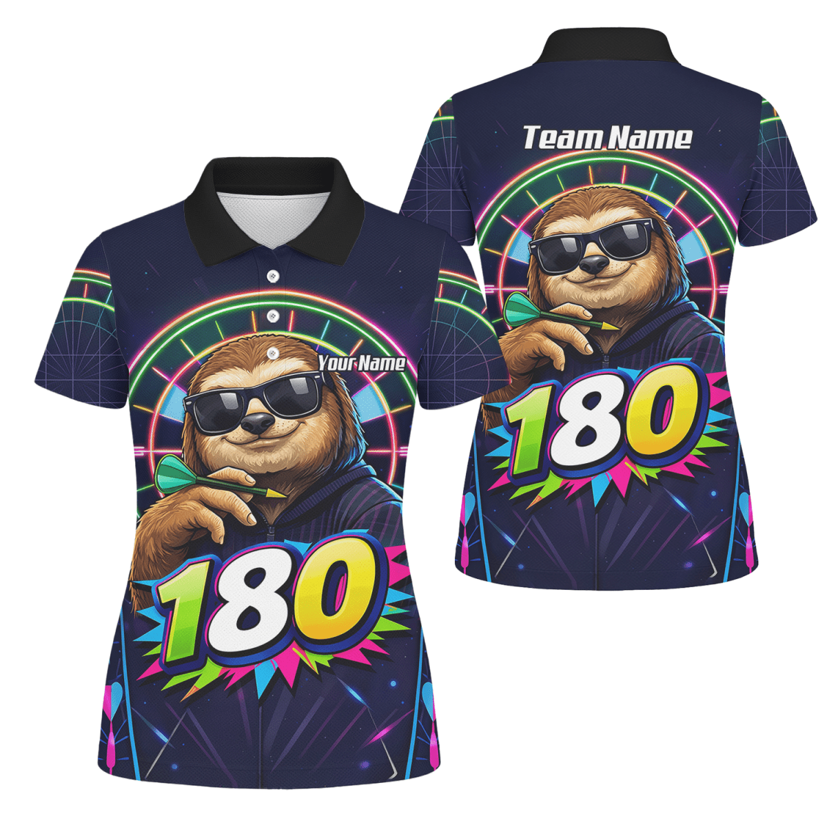 Dart Trikot Damen – Motiv Faultier 180 Neon Personalisiert Y8867 - Outfitsuche