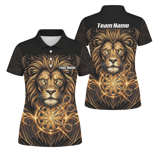 Dart Trikot Damen – Motiv Löwe Gold & Schwarz – Personalisierbar P5667 - Outfitsuche