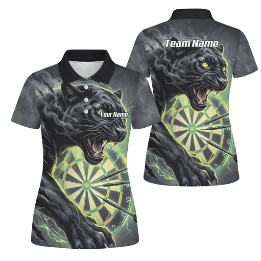 Dart Trikot Damen – Motiv Schwarzer Panther in Schwarz & Grün K7905 - Outfitsuche