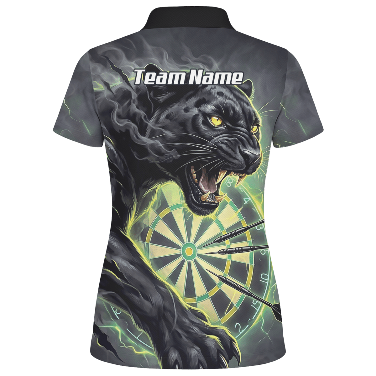 Dart Trikot Damen – Motiv Schwarzer Panther in Schwarz & Grün K7905 - Outfitsuche