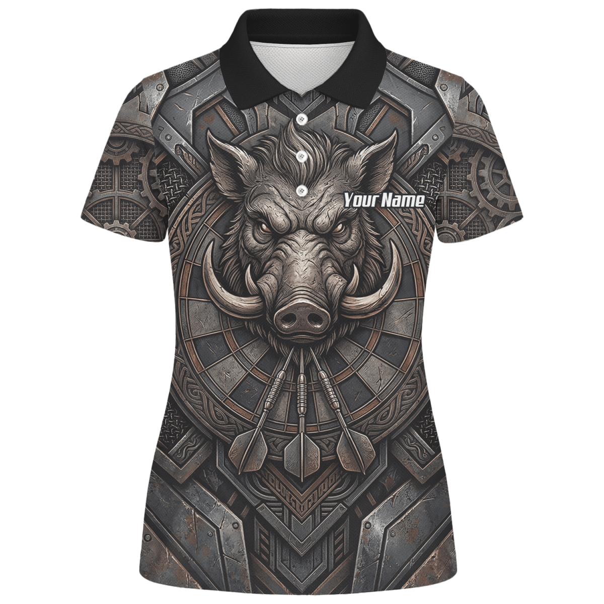 Dart Trikot Damen – Motiv Wildschwein Keiler – Anthrazit Bronze P3000 - Outfitsuche