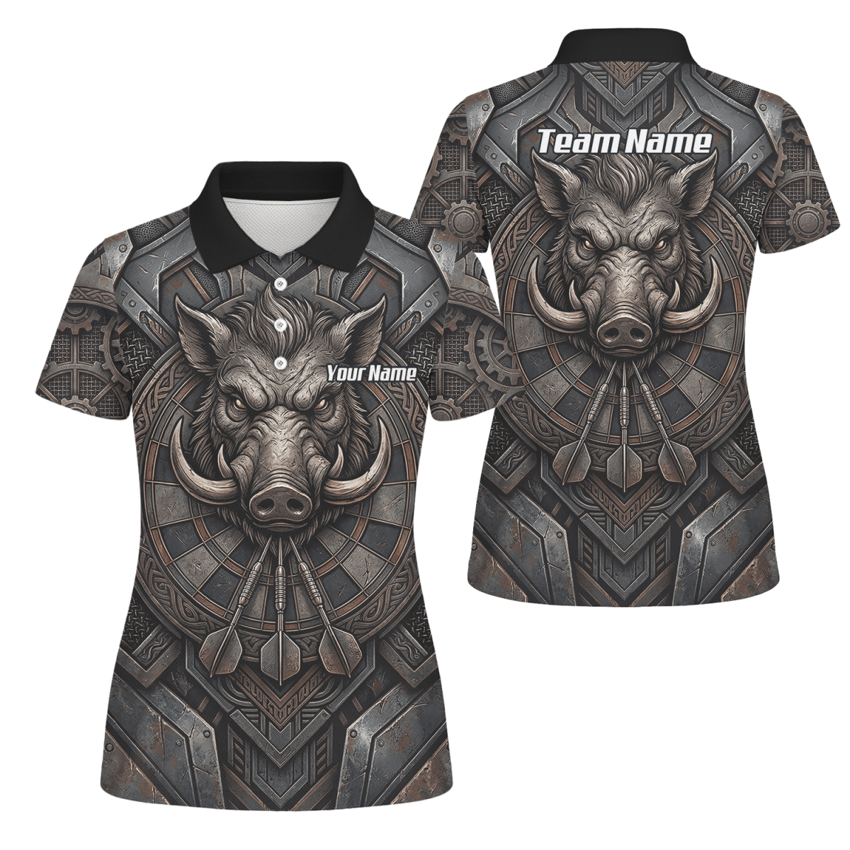 Dart Trikot Damen – Motiv Wildschwein Keiler – Anthrazit Bronze P3000 - Outfitsuche