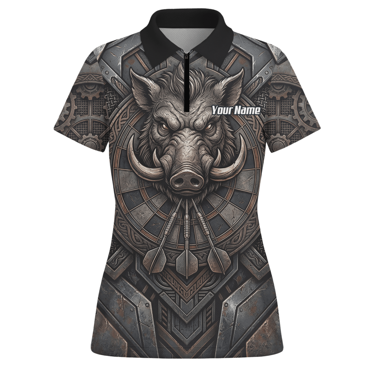 Dart Trikot Damen – Motiv Wildschwein Keiler – Anthrazit Bronze P3000 - Outfitsuche
