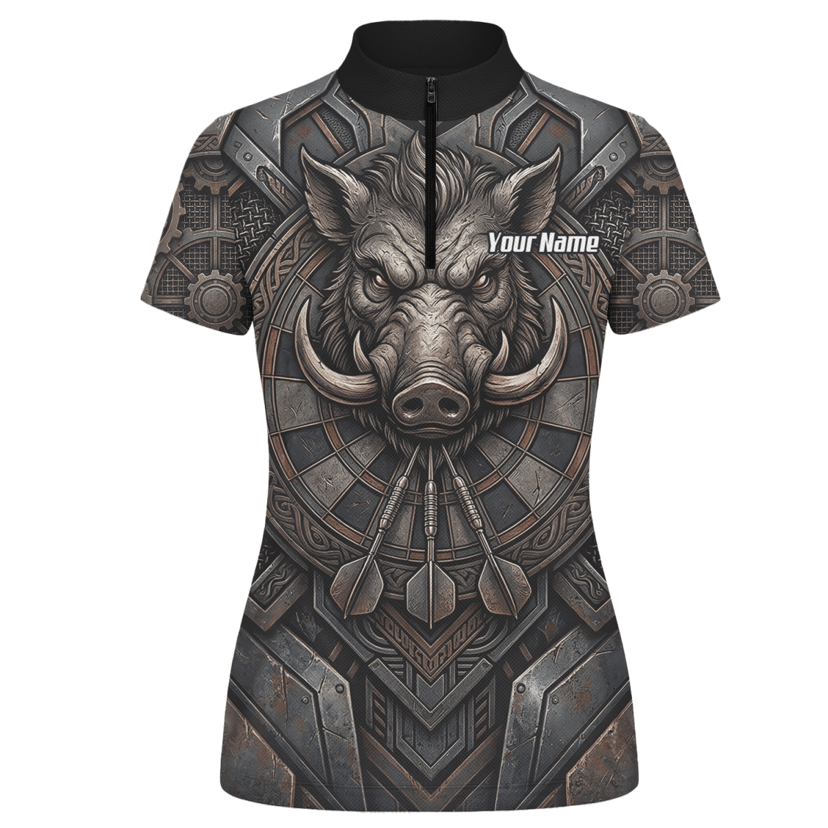 Dart Trikot Damen – Motiv Wildschwein Keiler – Anthrazit Bronze P3000 - Outfitsuche