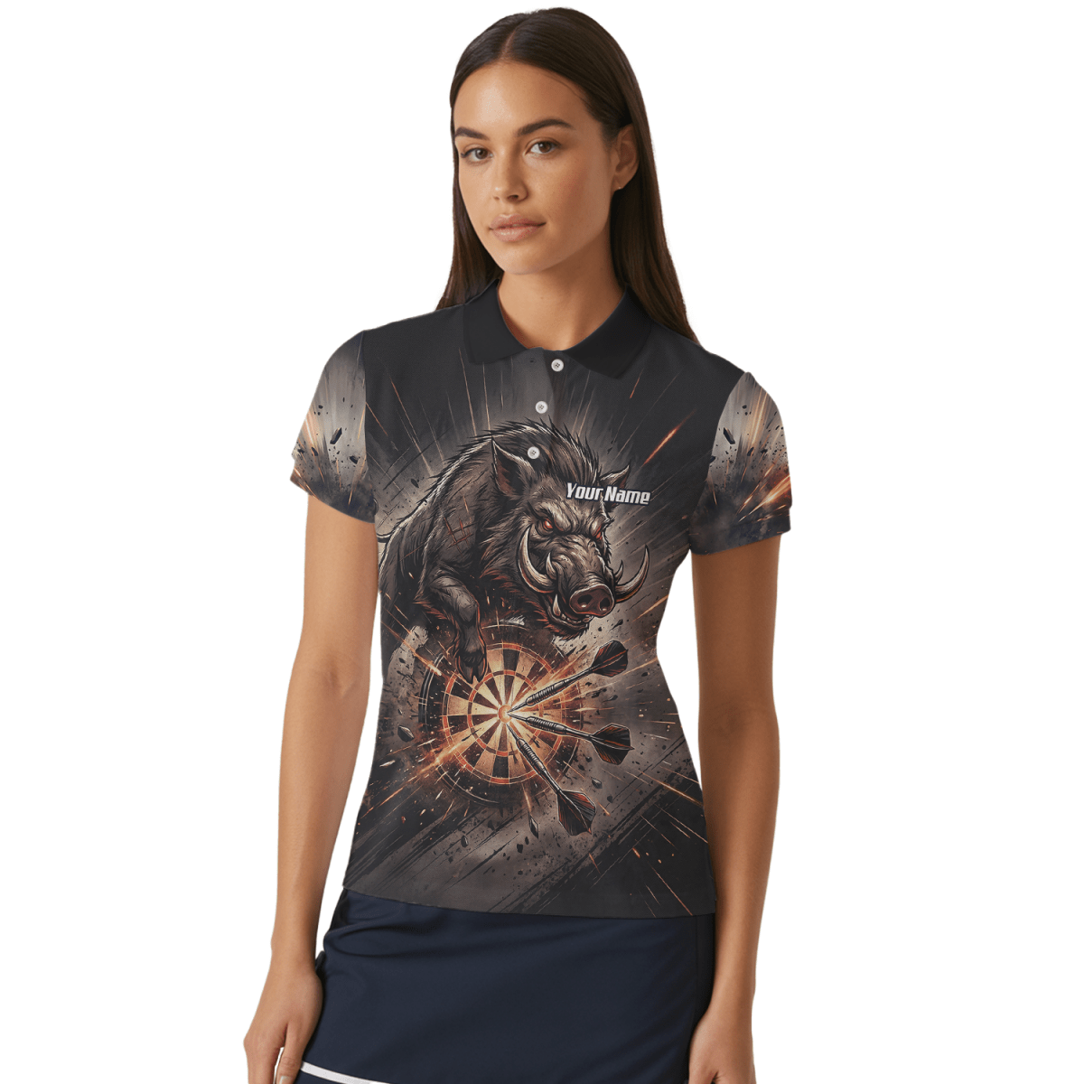 Dart Trikot Damen – Motiv Wildschwein Keiler Personalisiert H8686 - Outfitsuche