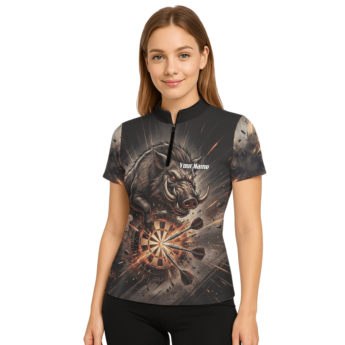 Dart Trikot Damen – Motiv Wildschwein Keiler Personalisiert H8686 - Outfitsuche