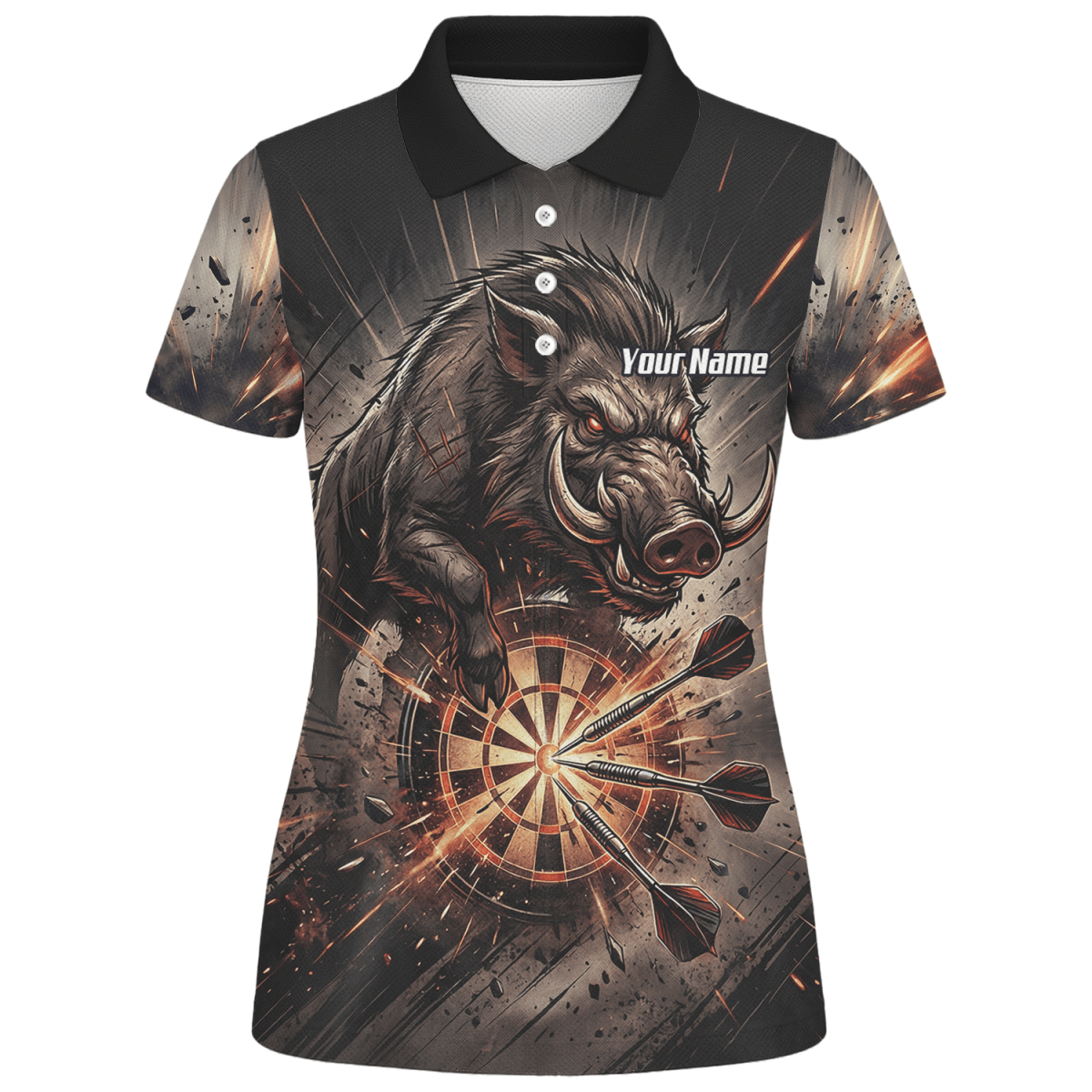 Dart Trikot Damen – Motiv Wildschwein Keiler Personalisiert H8686 - Outfitsuche