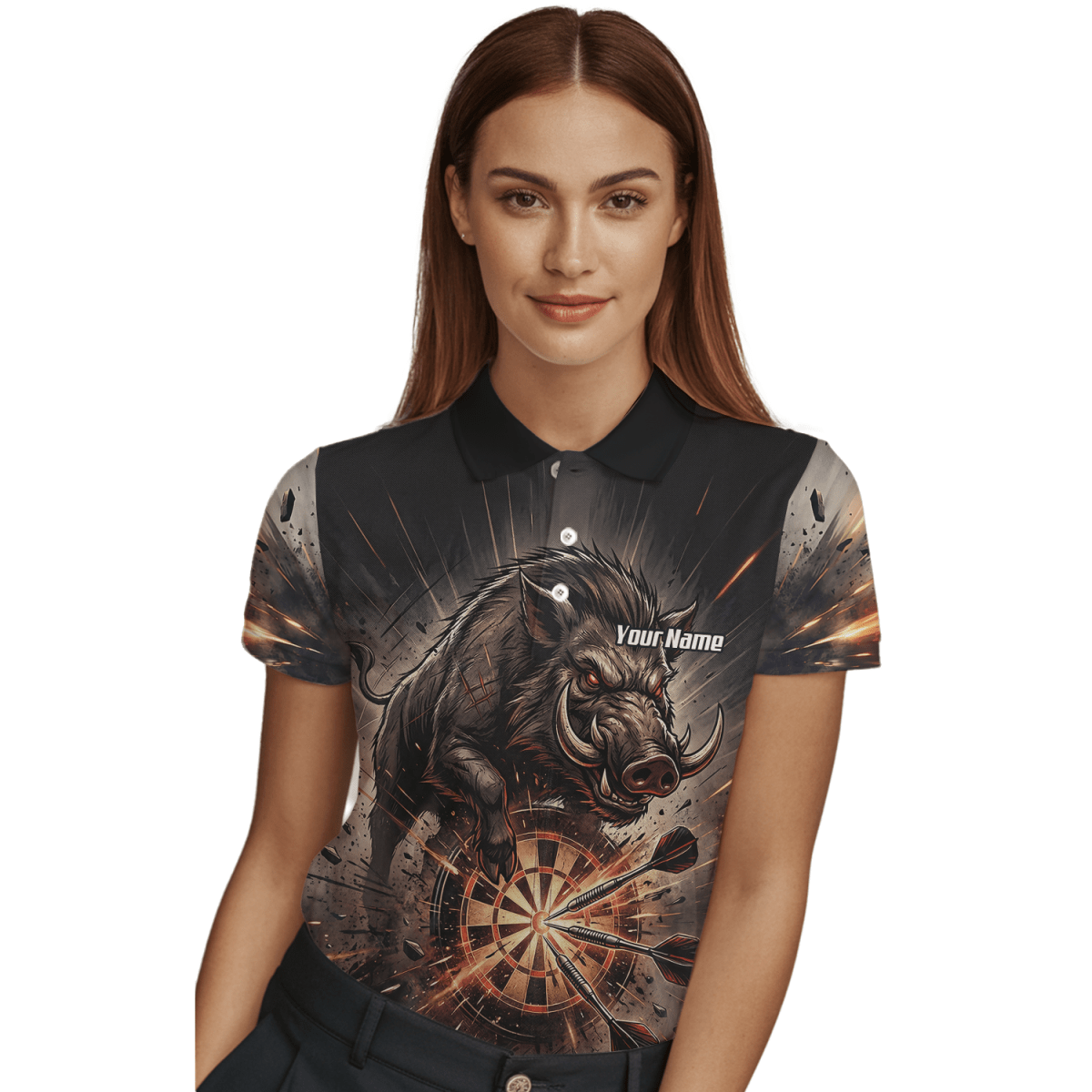 Dart Trikot Damen – Motiv Wildschwein Keiler Personalisiert H8686 - Outfitsuche