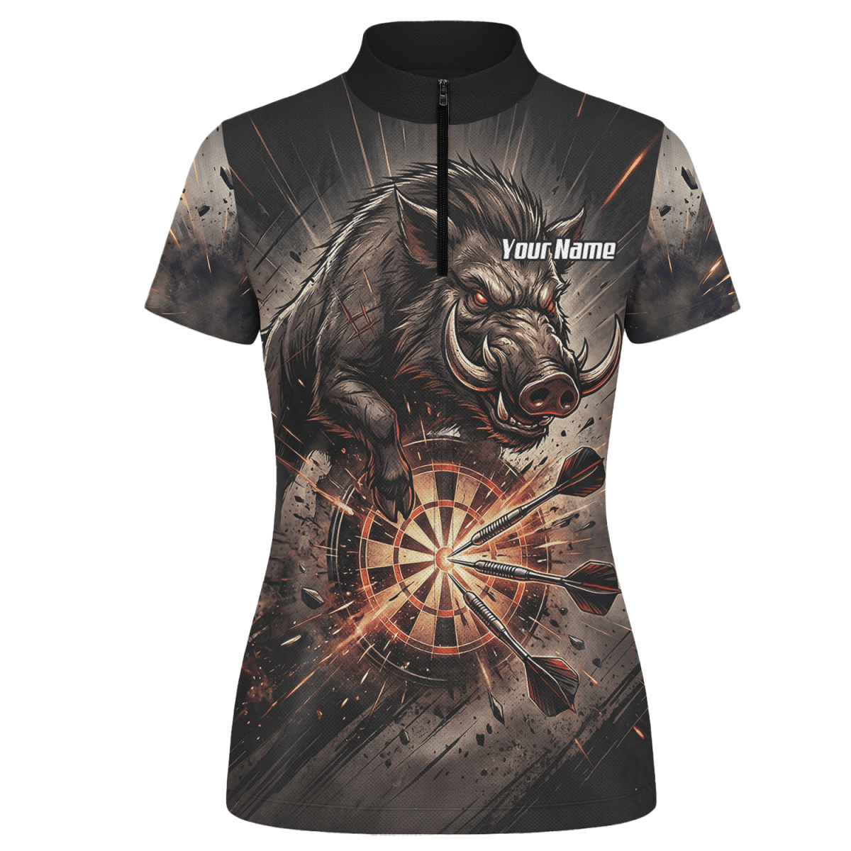 Dart Trikot Damen – Motiv Wildschwein Keiler Personalisiert H8686 - Outfitsuche