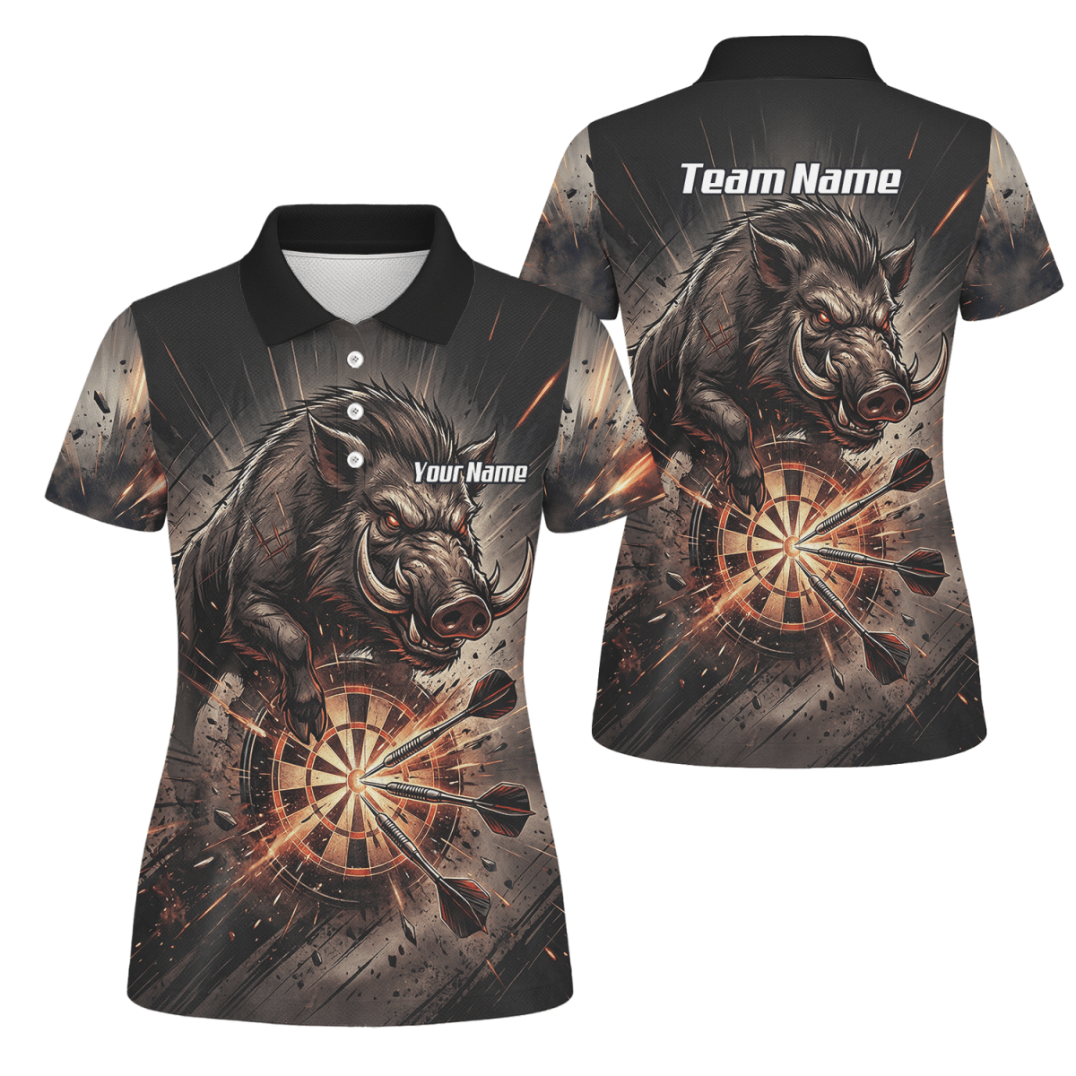 Dart Trikot Damen – Motiv Wildschwein Keiler Personalisiert H8686 - Outfitsuche
