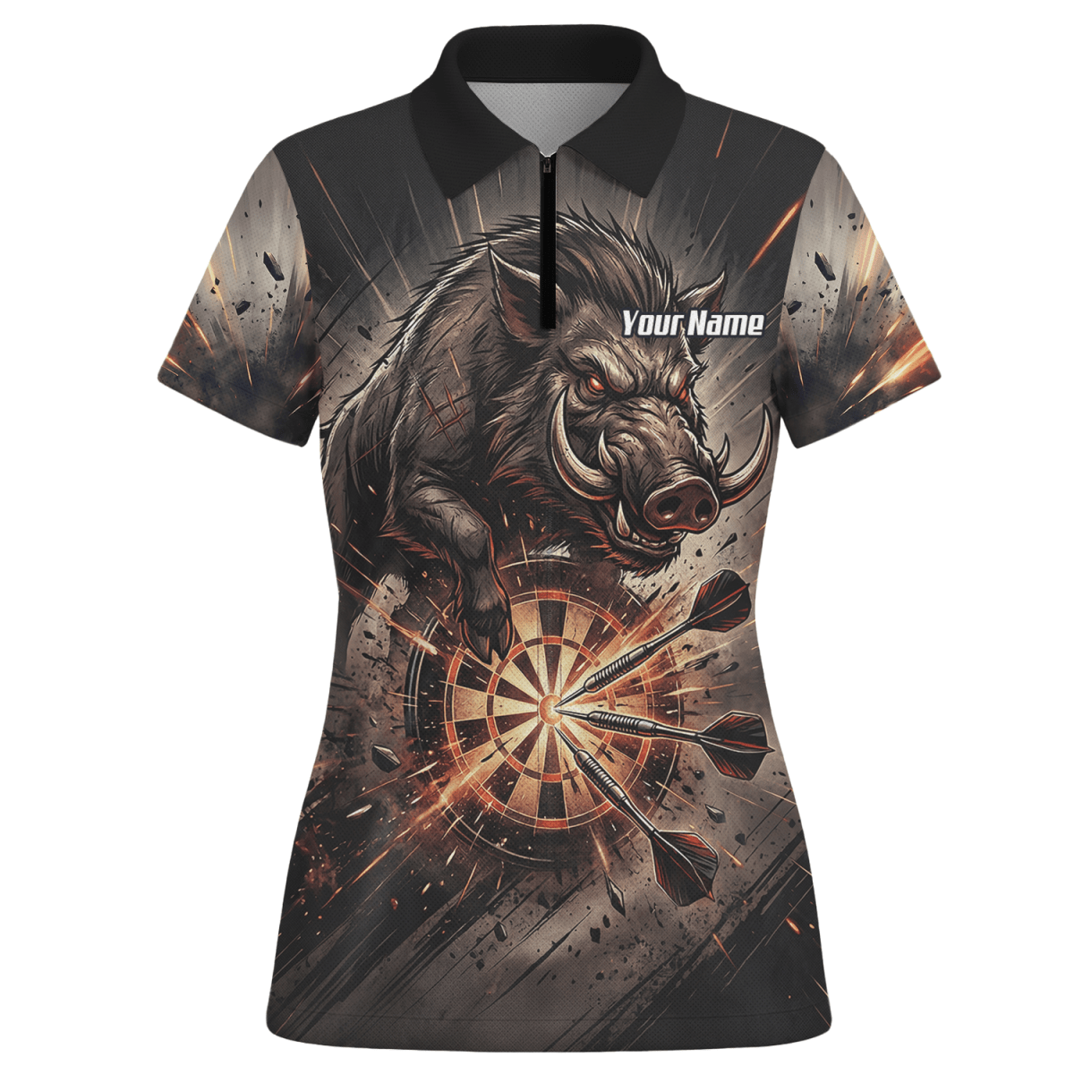 Dart Trikot Damen – Motiv Wildschwein Keiler Personalisiert H8686 - Outfitsuche