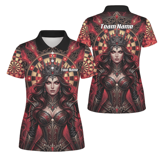 Dart Trikot Damen – Personalisierbar Dark Queen Design Rot Schwarz Z3023 - Outfitsuche