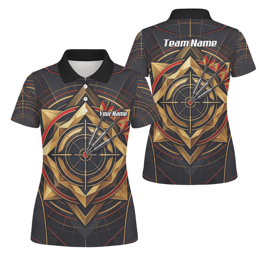 Dart Trikot Damen – Personalisierbar – Design Goldene Zielscheibe J2245 - Outfitsuche