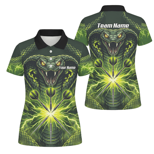 Dart Trikot Damen Personalisierbar – Motiv Kobra & Blitz Grün Q1658 - Outfitsuche