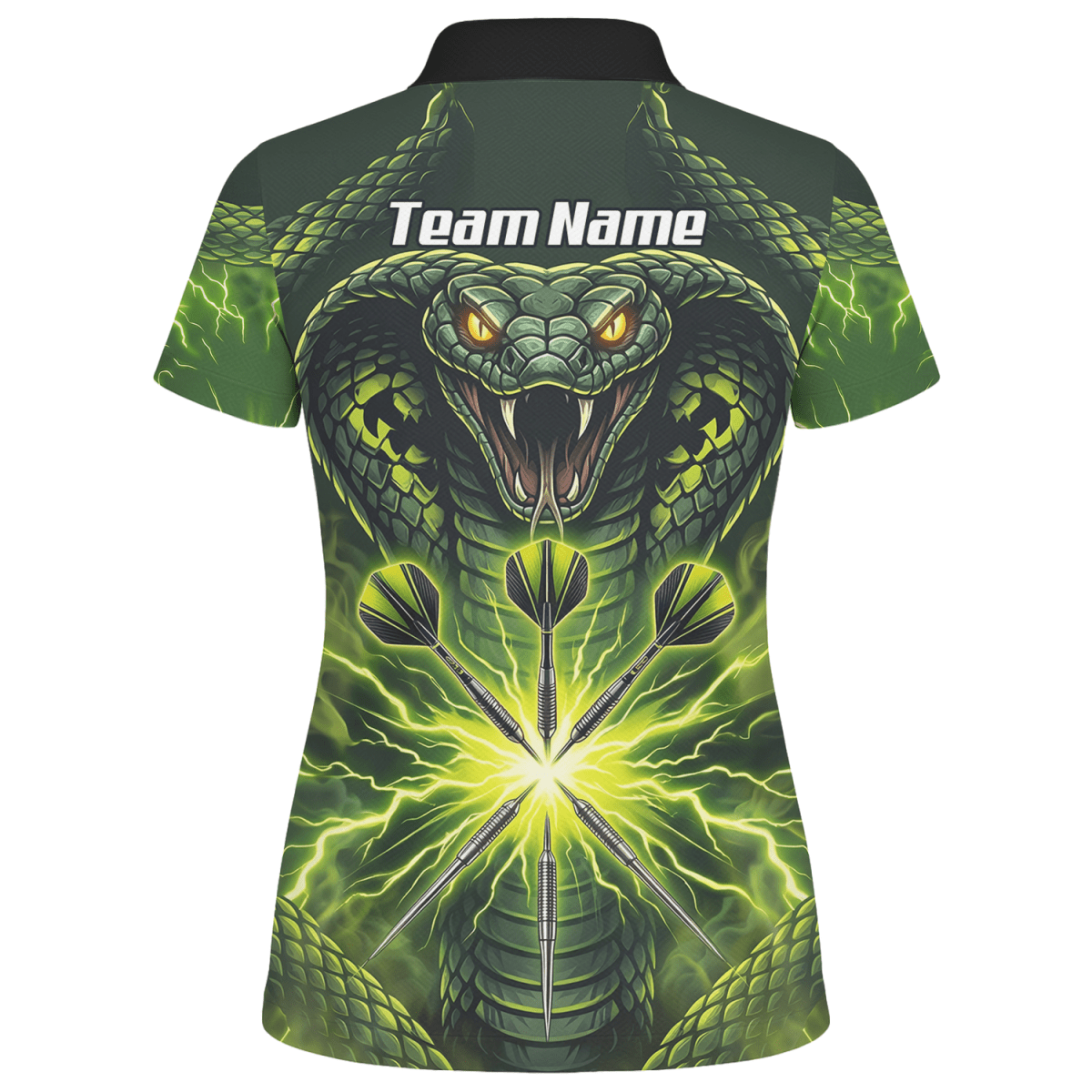 Dart Trikot Damen Personalisierbar – Motiv Kobra & Blitz Grün Q1658 - Outfitsuche