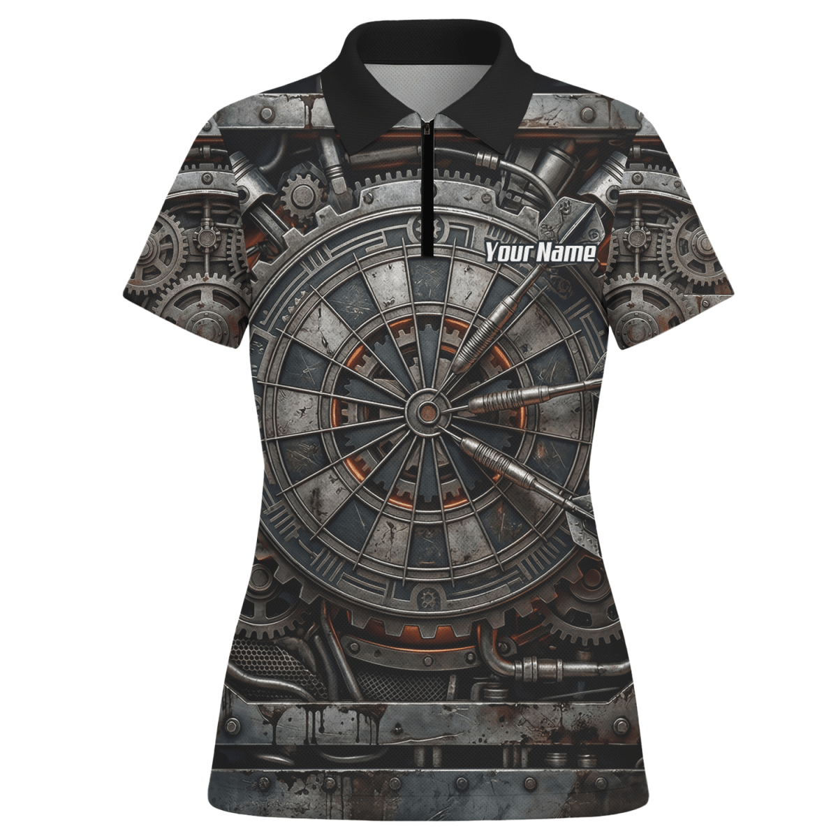 Dart Trikot Damen Personalisiert – Industrial Mechanik Design Grau W2120 - Outfitsuche