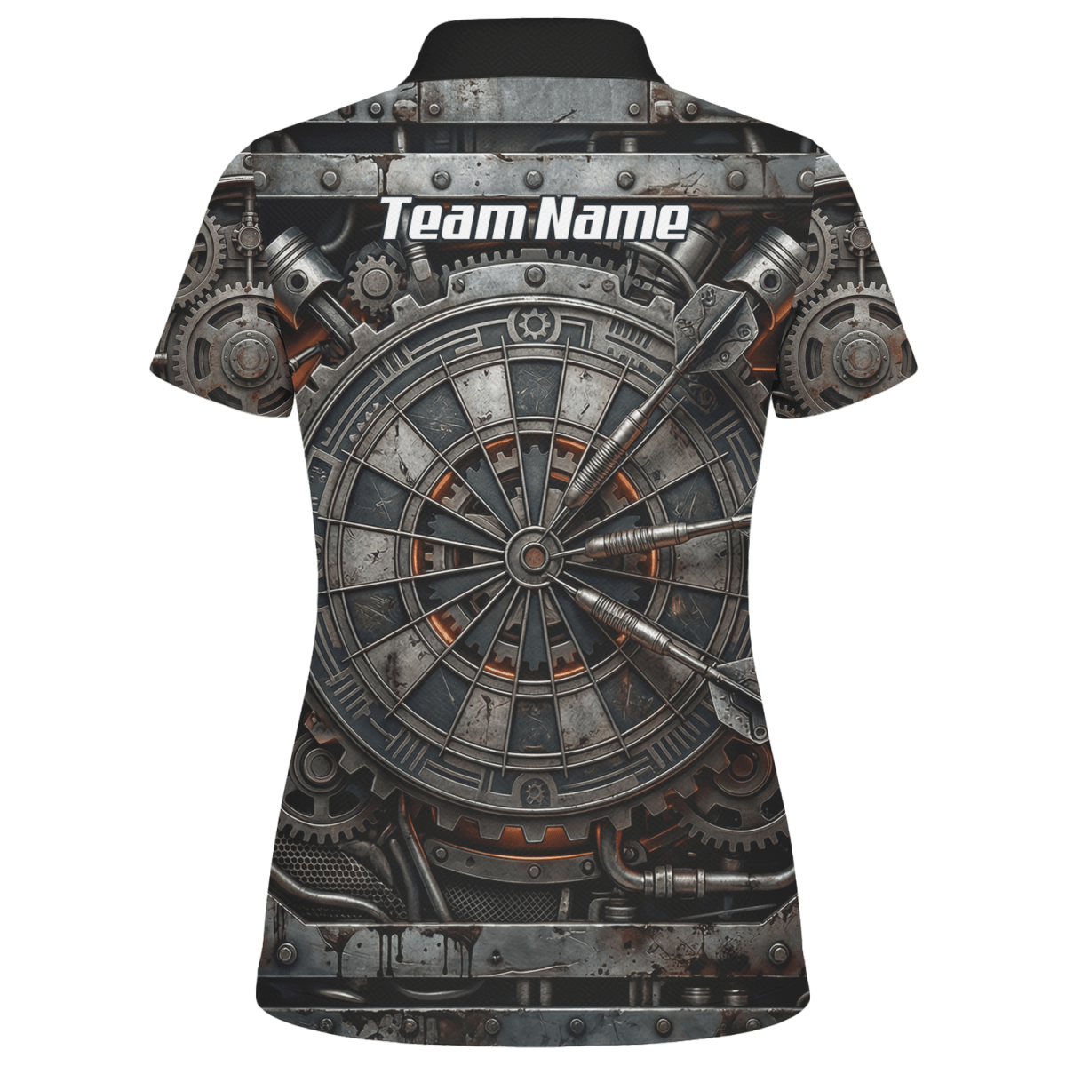Dart Trikot Damen Personalisiert – Industrial Mechanik Design Grau W2120 - Outfitsuche