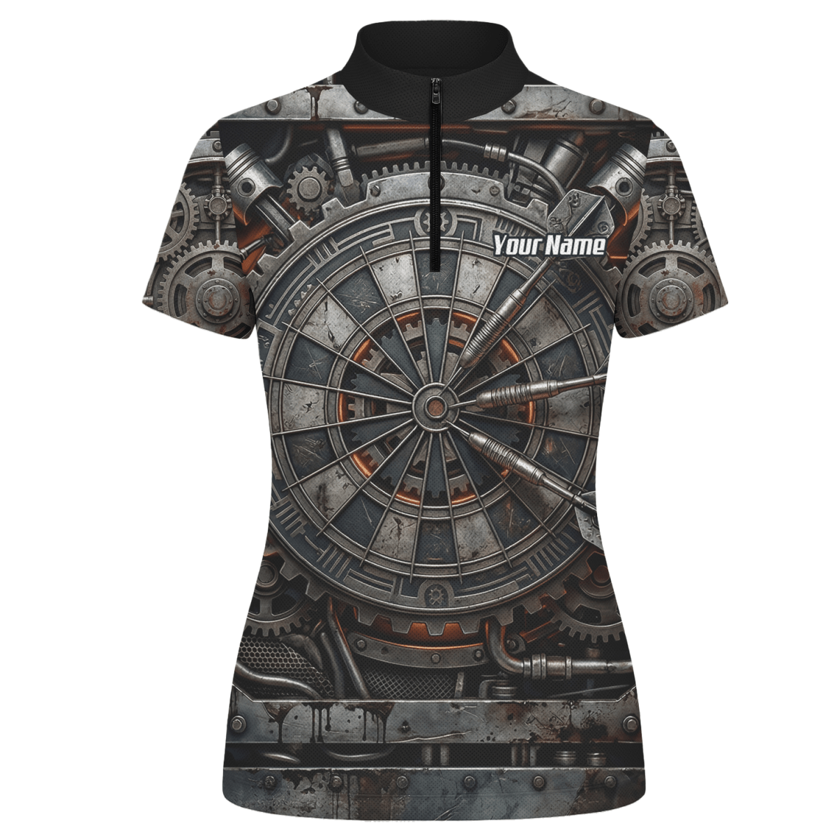 Dart Trikot Damen Personalisiert – Industrial Mechanik Design Grau W2120 - Outfitsuche