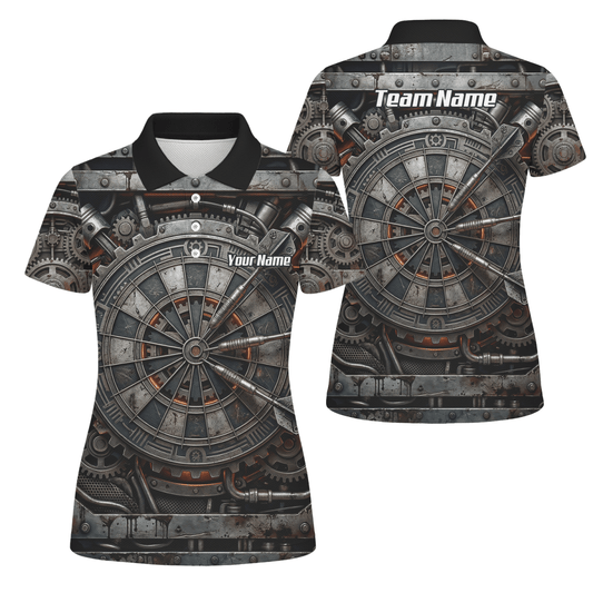Dart Trikot Damen Personalisiert – Industrial Mechanik Design Grau W2120 - Outfitsuche