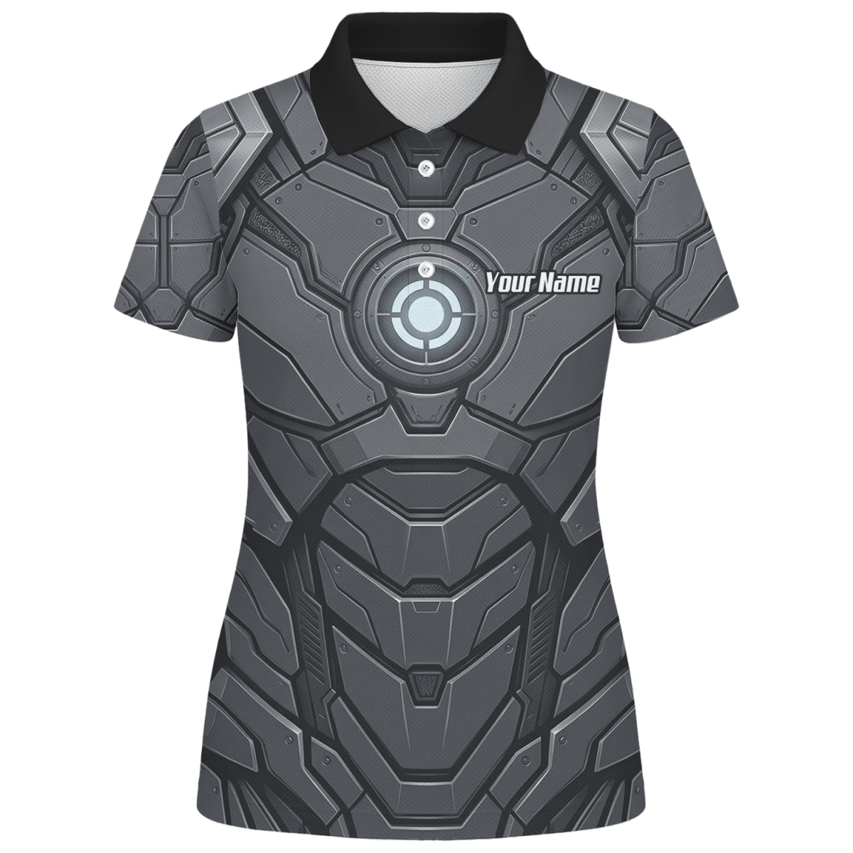Dart Trikot Damen Personalisiert – Mech Rüstung Design Grau - Schwarz C3855 - Outfitsuche