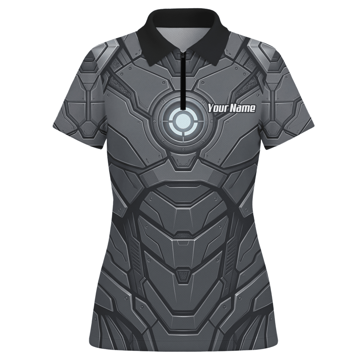 Dart Trikot Damen Personalisiert – Mech Rüstung Design Grau - Schwarz C3855 - Outfitsuche