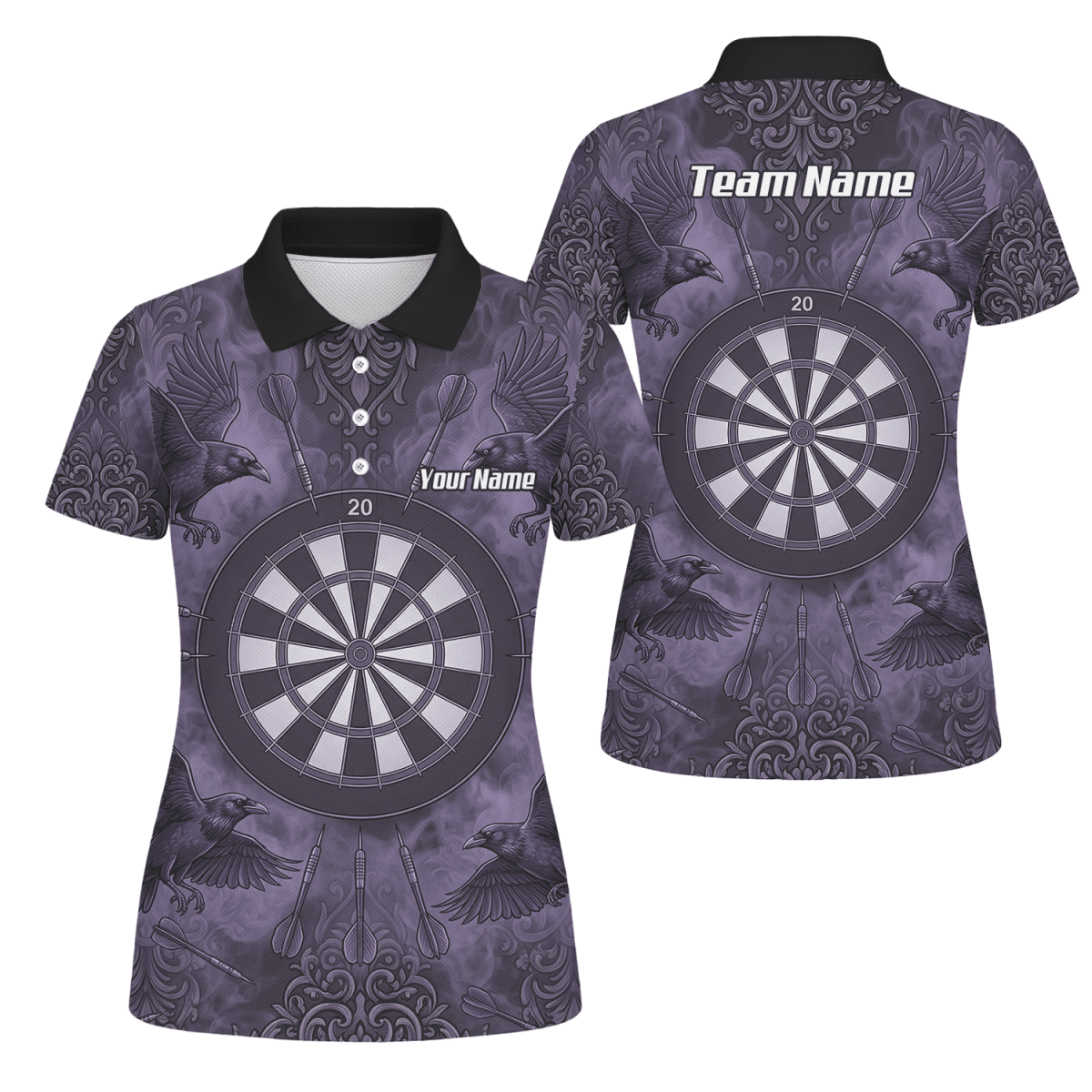 Dart Trikot Damen – Raben Motiv Lila Schwarz Personalisiert A3714 - Outfitsuche