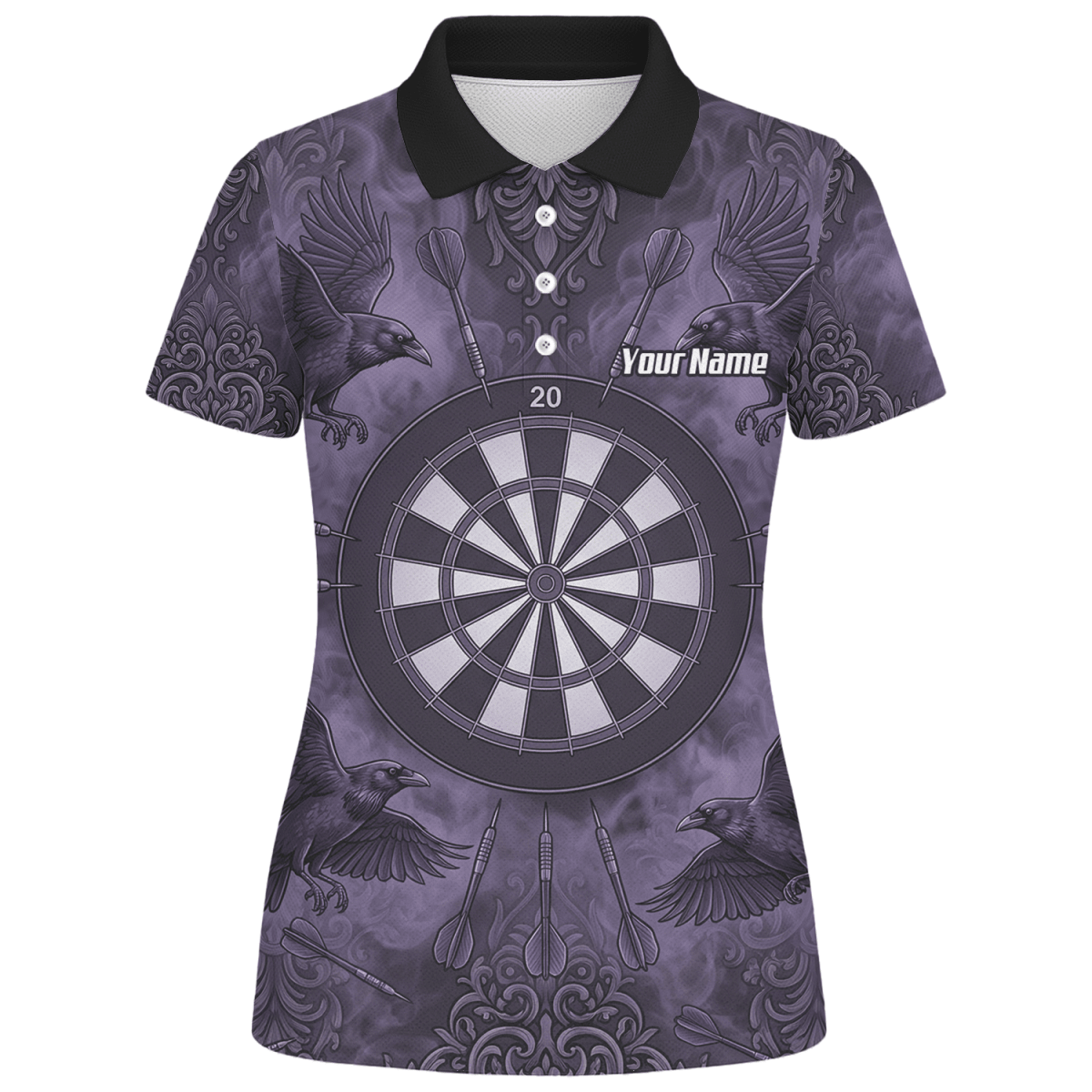 Dart Trikot Damen – Raben Motiv Lila Schwarz Personalisiert A3714 - Outfitsuche