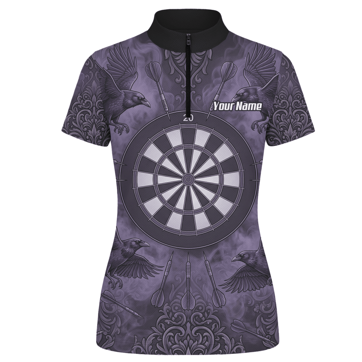 Dart Trikot Damen – Raben Motiv Lila Schwarz Personalisiert A3714 - Outfitsuche