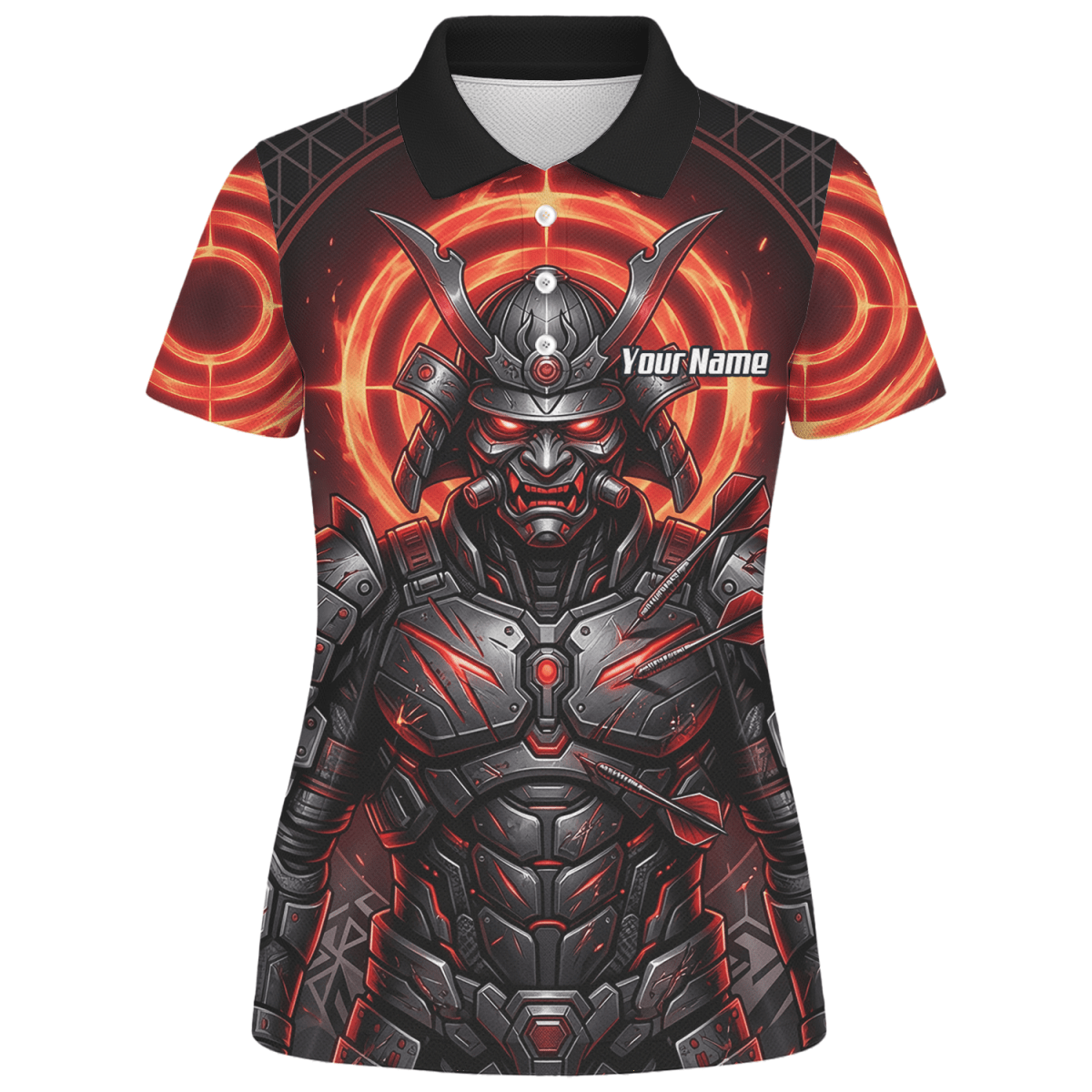 Dart Trikot Damen – Samurai Krieger Design Rot Schwarz Wunschname R5691 - Outfitsuche
