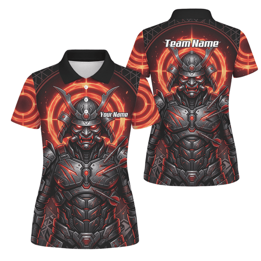 Dart Trikot Damen – Samurai Krieger Design Rot Schwarz Wunschname R5691 - Outfitsuche